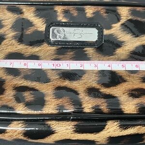 Jessica Simpson Black and Brown Leopard Cosmetic Bag